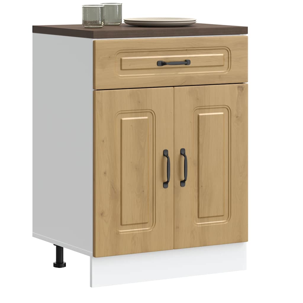 vidaXL Meuble bas de cuisine Kalmar chêne artisan Bois d'ingénierie