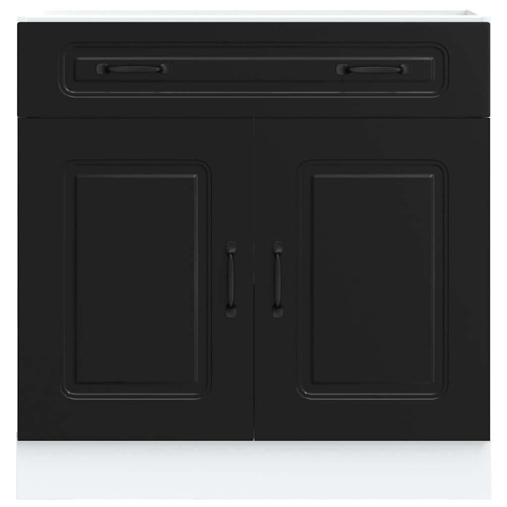 vidaXL Meuble bas de cuisine Kalmar Noir Bois d'ingénierie