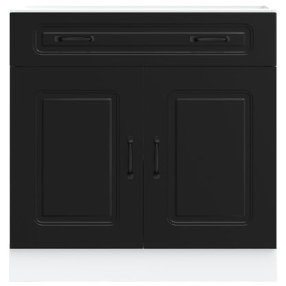 vidaXL Meuble bas de cuisine Kalmar Noir Bois d'ingénierie