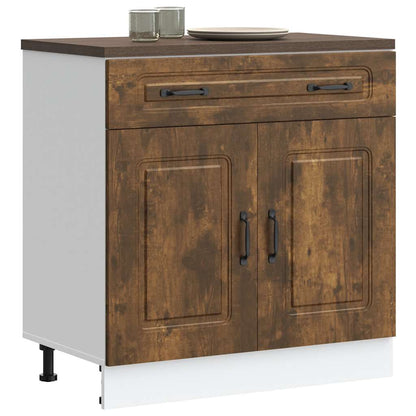 vidaXL Meuble bas de cuisine Kalmar en bois d'ingénierie chêne fumé