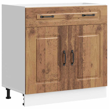 vidaXL Meuble bas de cuisine Kalmar en bois d'ingénierie aspect bois de récupération