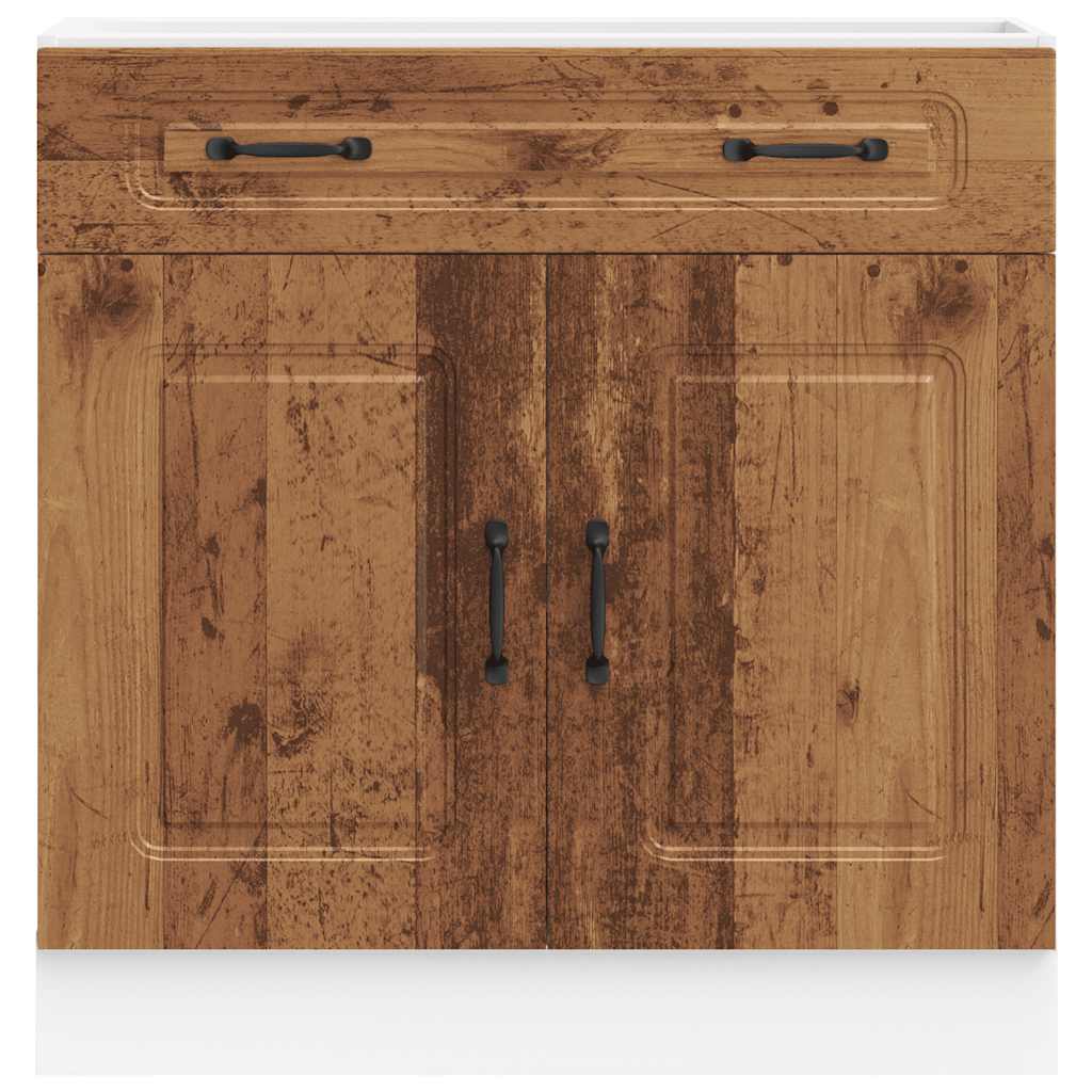 vidaXL Meuble bas de cuisine Kalmar en bois d'ingénierie aspect bois de récupération