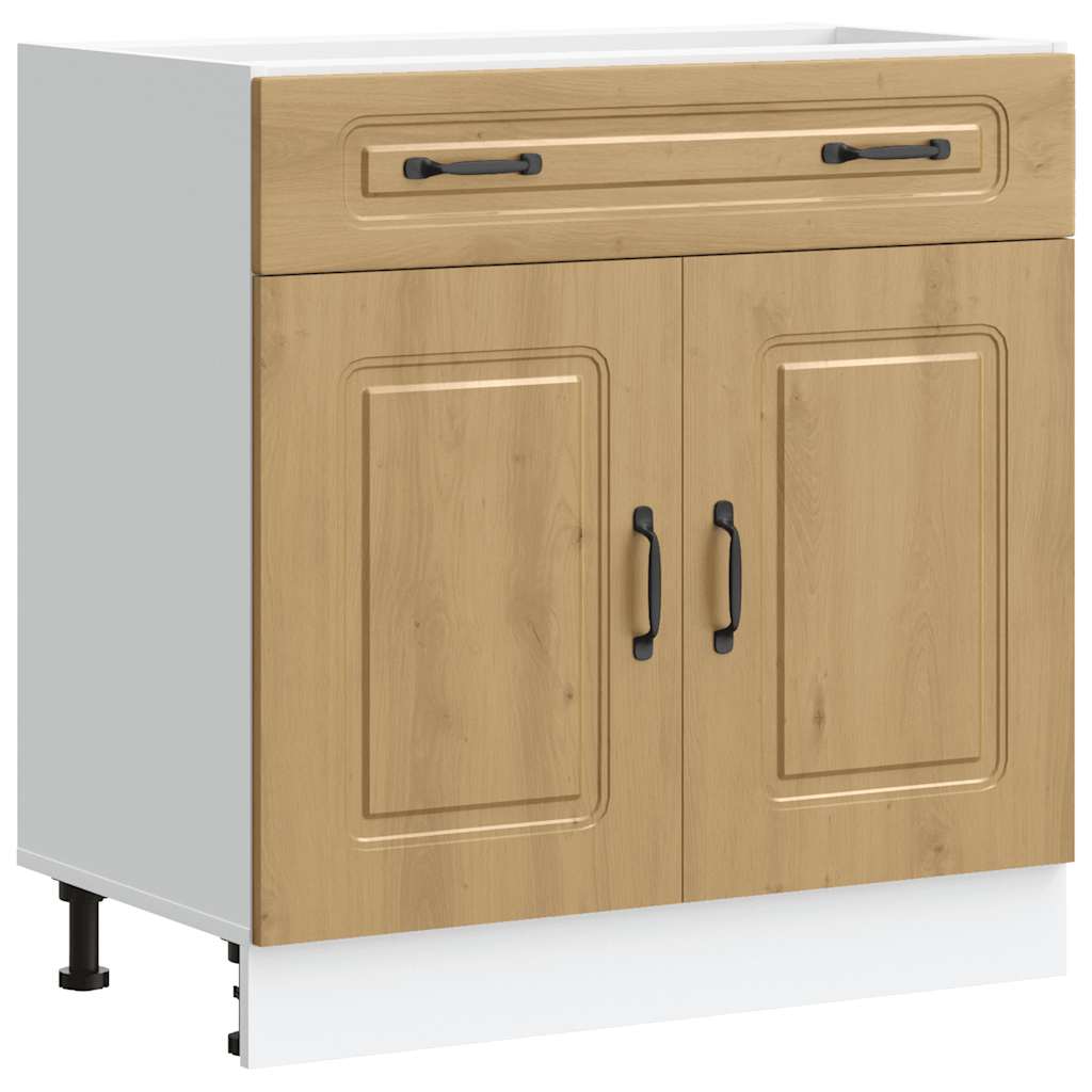 vidaXL Meuble bas de cuisine Kalmar chêne artisan Bois d'ingénierie