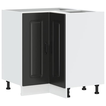 vidaXL Küchen-Eckunterschrank Kalmar Schwarz Holzwerkstoff