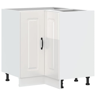 vidaXL Meuble bas d'angle de cuisine Kalmar Blanc brillant Bois d'ingénierie