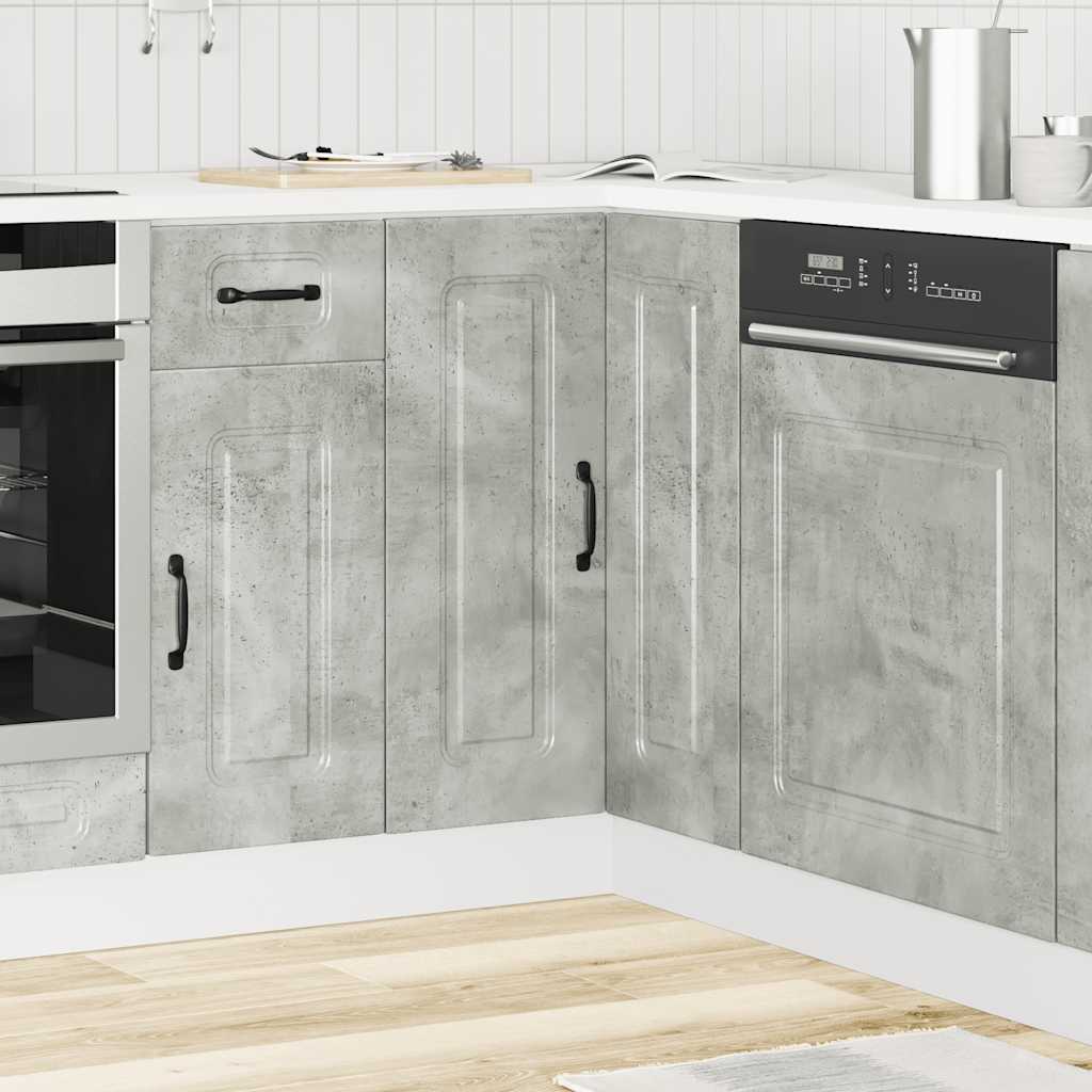 vidaXL Meuble bas d'angle de cuisine Kalmar Gris béton en bois d'ingénierie