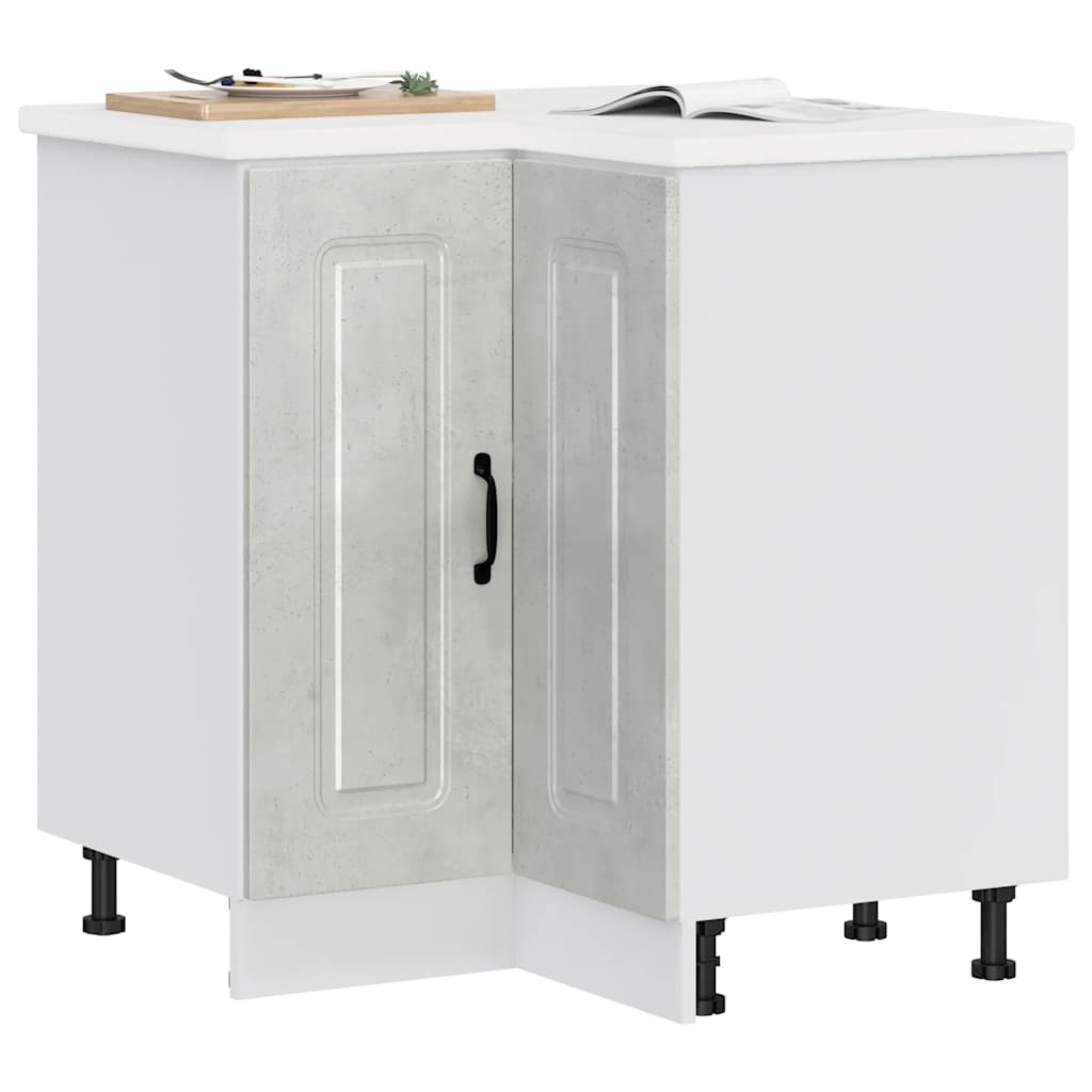 vidaXL Meuble bas d'angle de cuisine Kalmar Gris béton en bois d'ingénierie