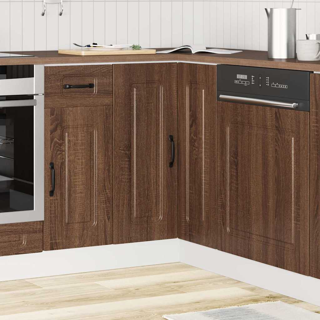 vidaXL Meuble bas d'angle de cuisine Kalmar Marron aspect chêne Bois d'ingénierie
