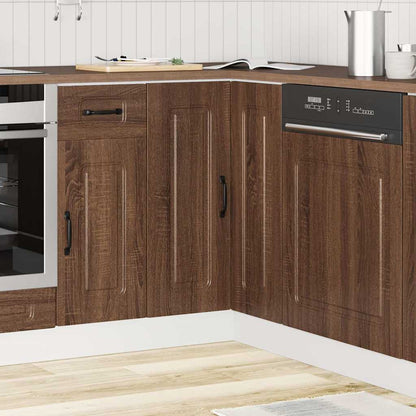 vidaXL Meuble bas d'angle de cuisine Kalmar Marron aspect chêne Bois d'ingénierie