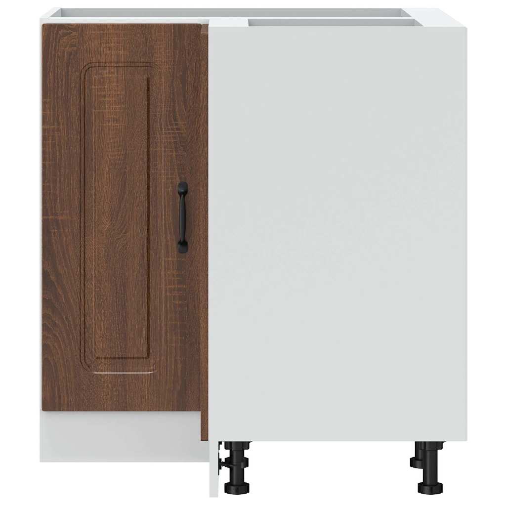 vidaXL Meuble bas d'angle de cuisine Kalmar Marron aspect chêne Bois d'ingénierie