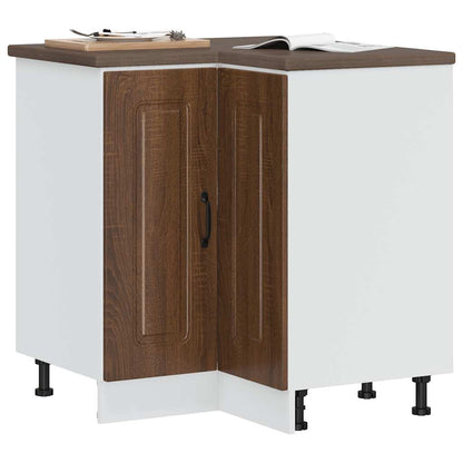 vidaXL Meuble bas d'angle de cuisine Kalmar Marron aspect chêne Bois d'ingénierie