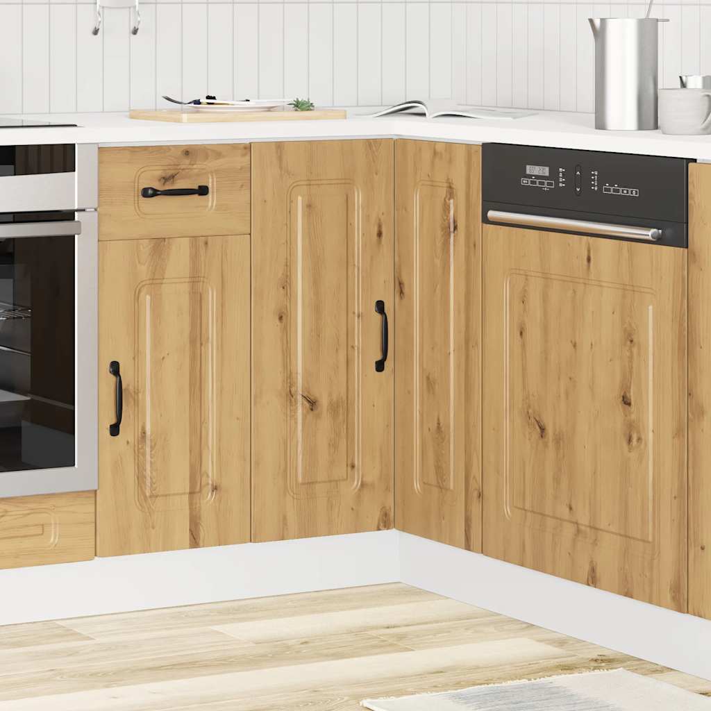 vidaXL Meuble bas d'angle de cuisine Kalmar en bois d'ingénierie chêne artisan