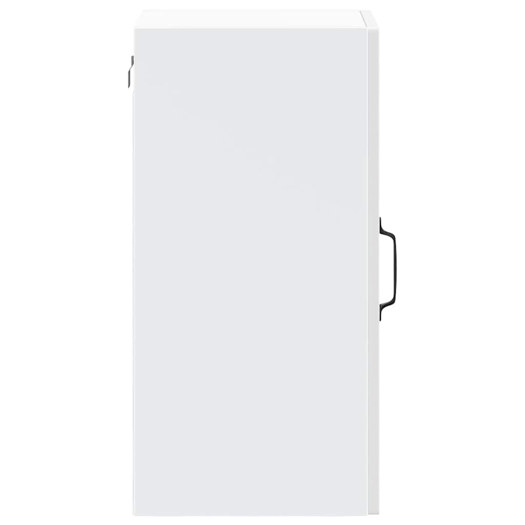 vidaXL Meuble haut de cuisine avec porte en verre Kalmar Blanc brillant en bois d'ingénierie