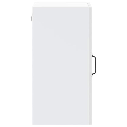 vidaXL Meuble haut de cuisine avec porte en verre Kalmar Blanc brillant en bois d'ingénierie