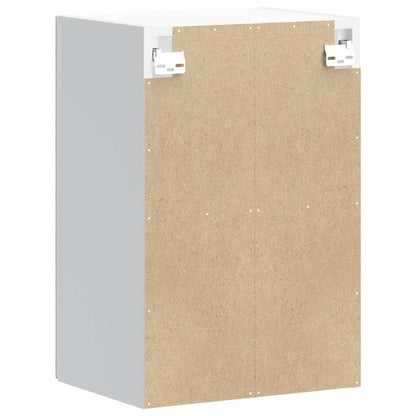 vidaXL Meuble haut de cuisine avec porte en verre Kalmar Blanc brillant en bois d'ingénierie