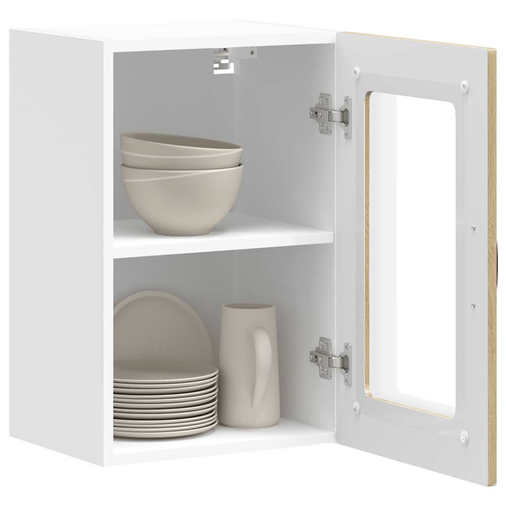 vidaXL Küchen-Hängeschrank mit Glastür Kalmar Sonoma-Eiche Holzwerkstoff