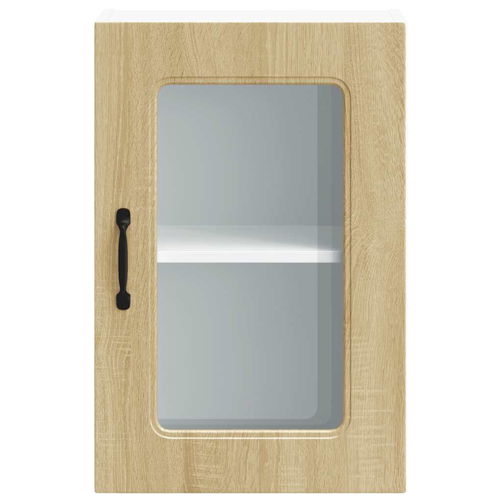 vidaXL Küchen-Hängeschrank mit Glastür Kalmar Sonoma-Eiche Holzwerkstoff