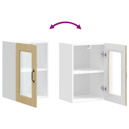 vidaXL Küchen-Hängeschrank mit Glastür Kalmar Sonoma-Eiche Holzwerkstoff