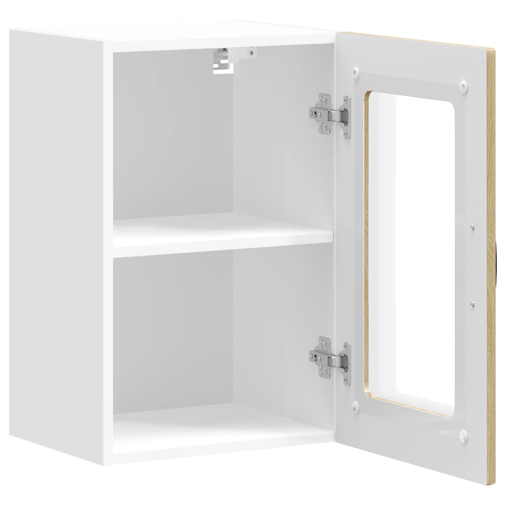 vidaXL Küchen-Hängeschrank mit Glastür Kalmar Sonoma-Eiche Holzwerkstoff