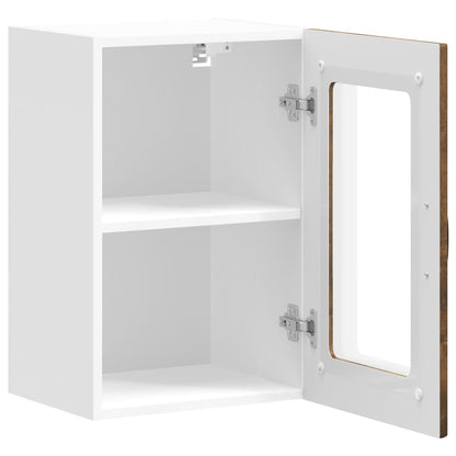 vidaXL Küchen-Hängeschrank mit Glastür Kalmar Räuchereiche Holzwerkstoff