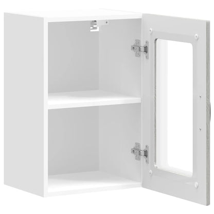 vidaXL Küchen-Hängeschrank mit Glastür Kalmar Grau Sonoma Holzwerkstoff