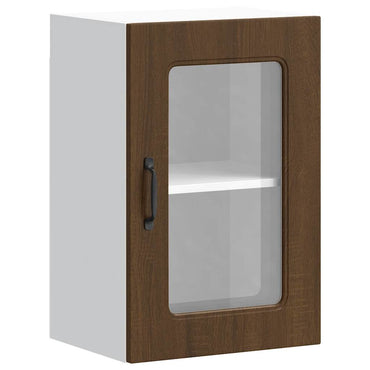 Armoire haute de cuisine vidaXL avec porte en verre Kalmar aspect chêne marron