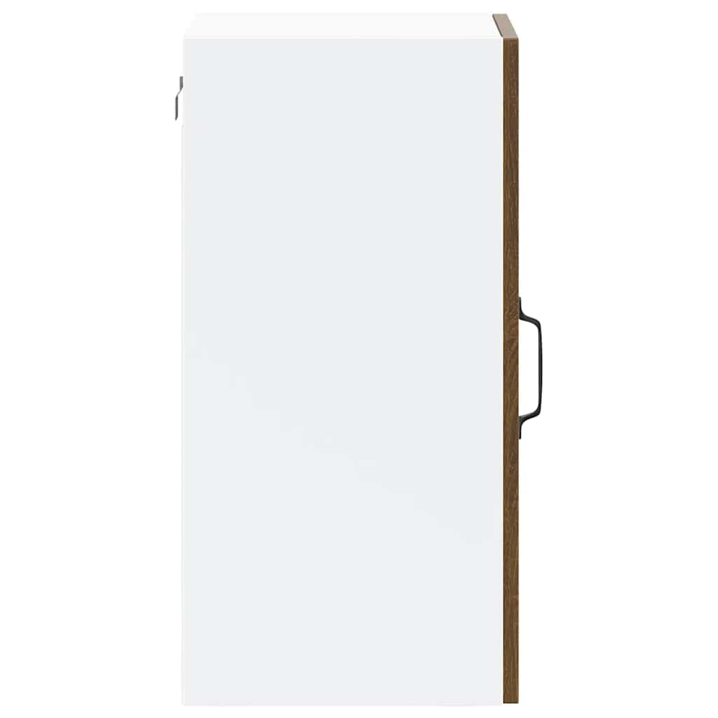 Armoire haute de cuisine vidaXL avec porte en verre Kalmar aspect chêne marron