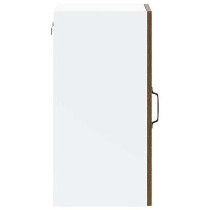 Armoire haute de cuisine vidaXL avec porte en verre Kalmar aspect chêne marron