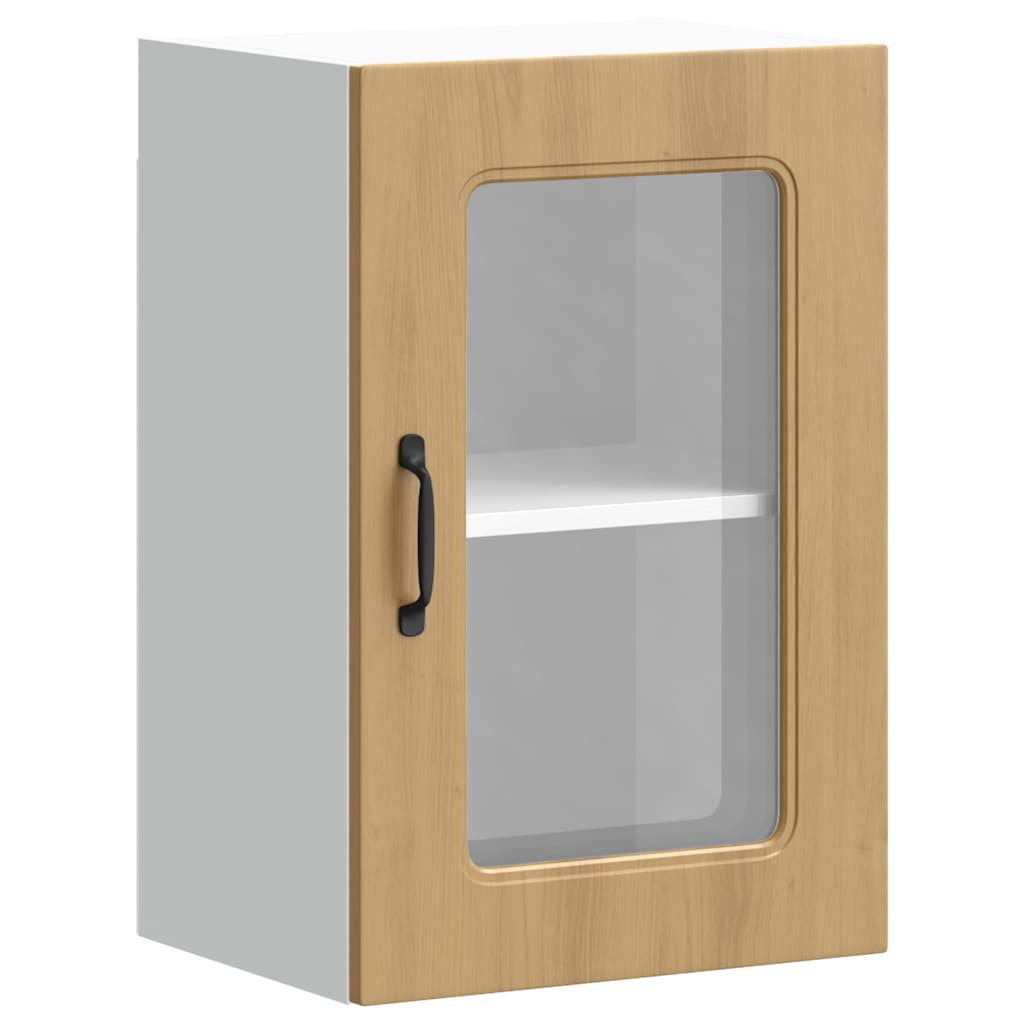 vidaXL Meuble haut de cuisine avec porte vitrée Kalmar Chêne artisannel Bois d'ingénierie