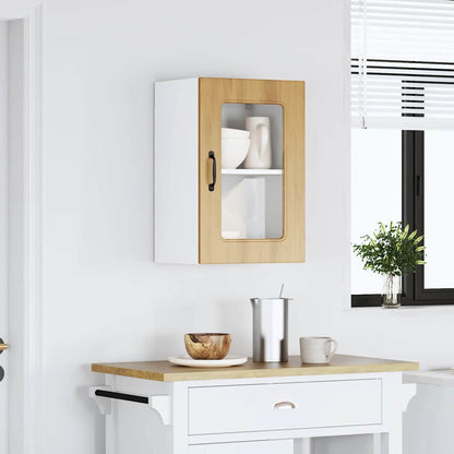 vidaXL Meuble haut de cuisine avec porte vitrée Kalmar Chêne artisannel Bois d'ingénierie