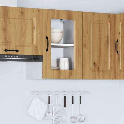 vidaXL Meuble haut de cuisine avec porte vitrée Kalmar Chêne artisannel Bois d'ingénierie