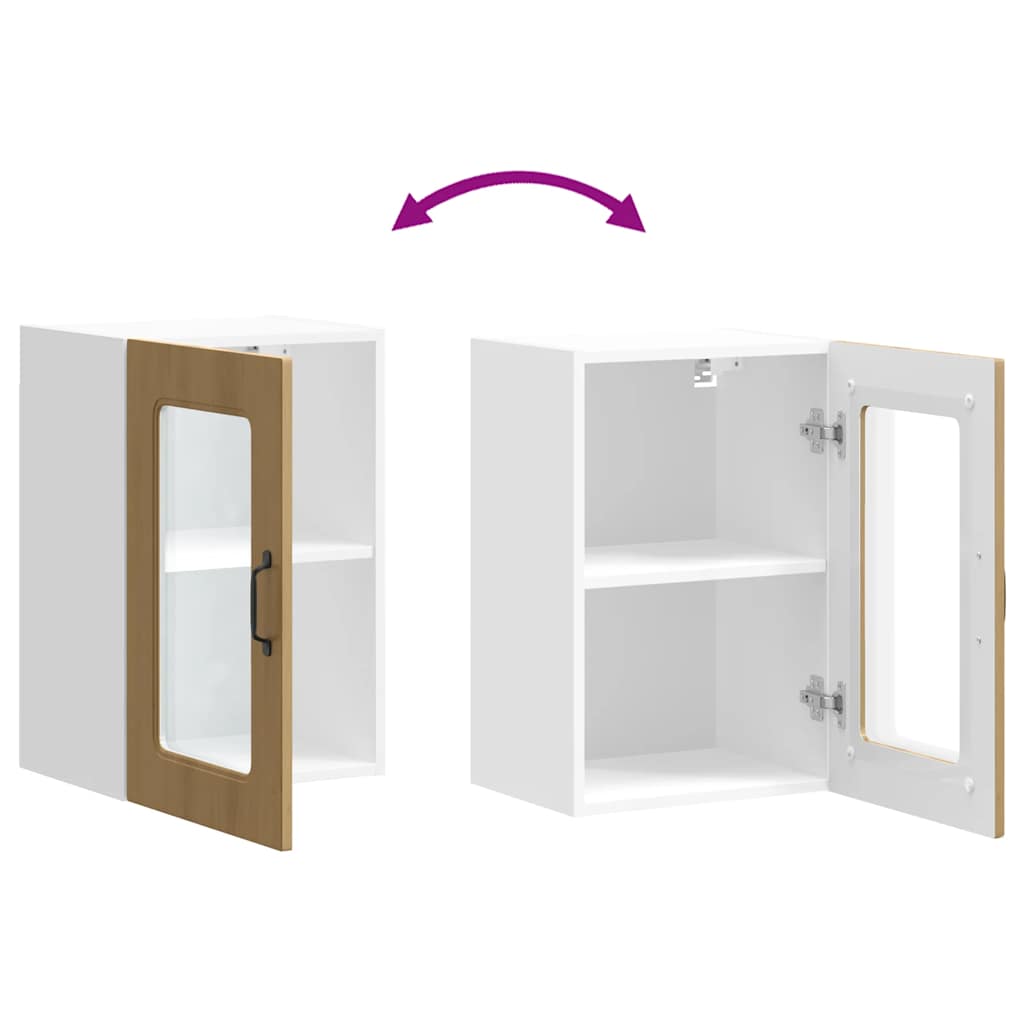 vidaXL Meuble haut de cuisine avec porte vitrée Kalmar Chêne artisannel Bois d'ingénierie