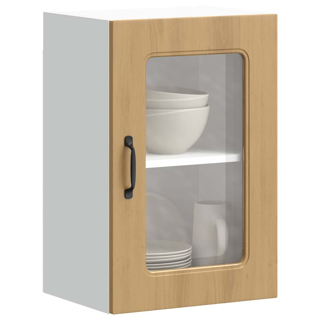 vidaXL Meuble haut de cuisine avec porte vitrée Kalmar Chêne artisannel Bois d'ingénierie