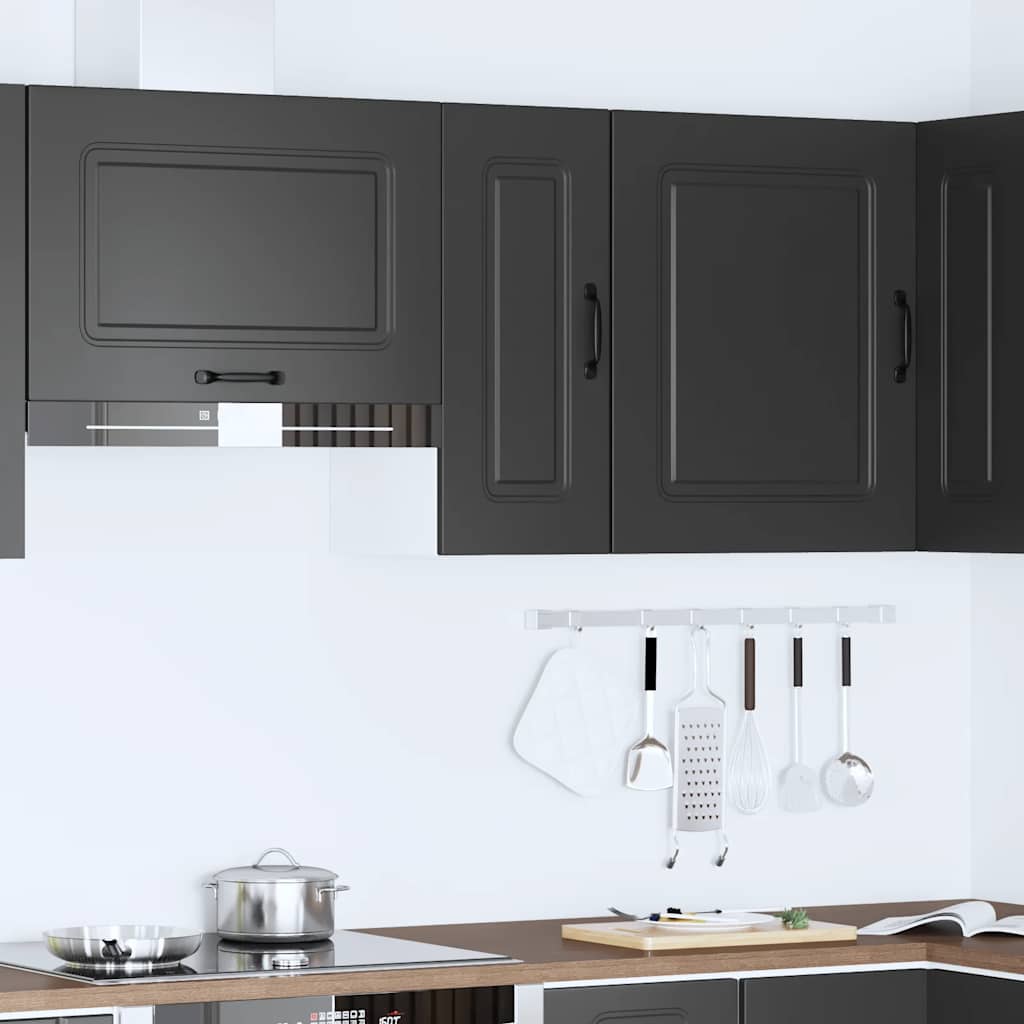 vidaXL Küchen-Hängeschrank Kalmar Schwarz Holzwerkstoff