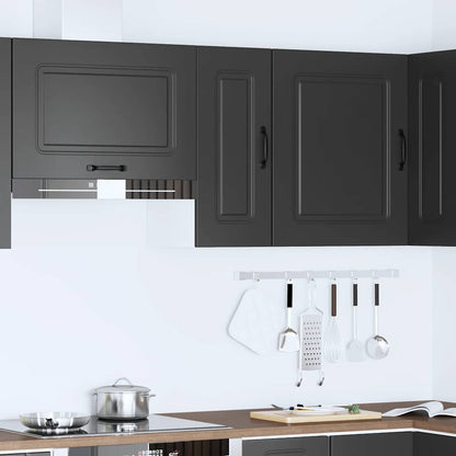 vidaXL Küchen-Hängeschrank Kalmar Schwarz Holzwerkstoff