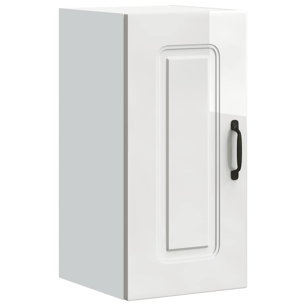 vidaXL Meuble haut de cuisine Kalmar Blanc brillant, bois d'ingénierie