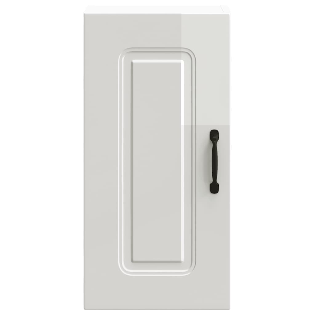 vidaXL Meuble haut de cuisine Kalmar Blanc brillant, bois d'ingénierie