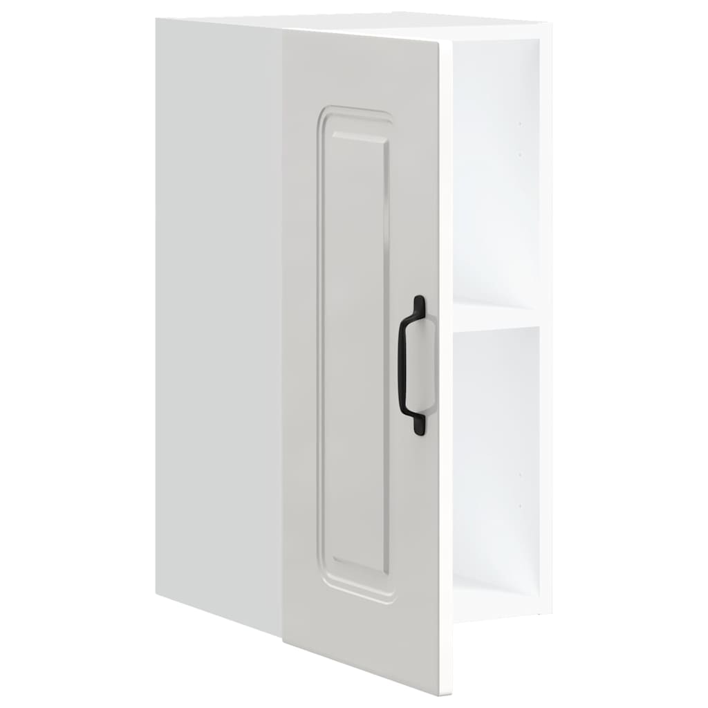 vidaXL Meuble haut de cuisine Kalmar Blanc brillant, bois d'ingénierie