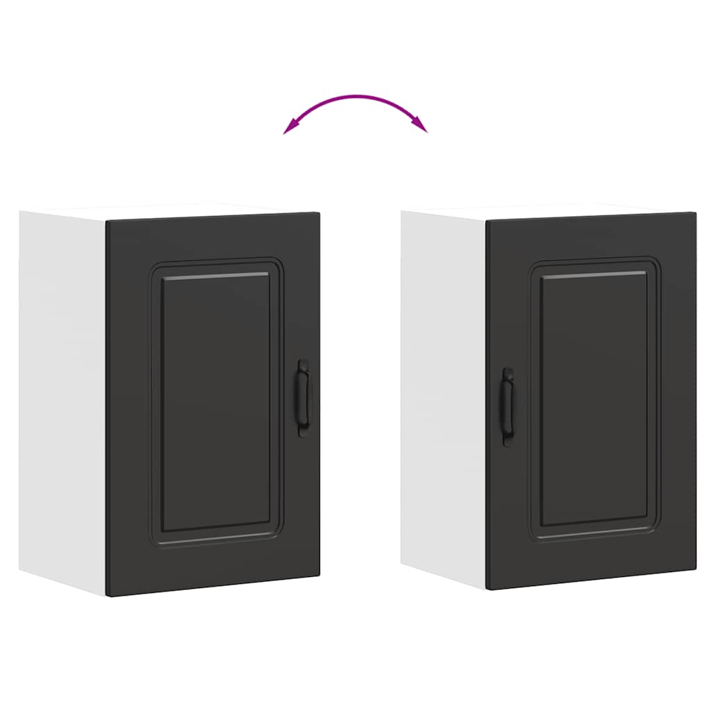 vidaXL Küchen-Hängeschrank Kalmar Schwarz Holzwerkstoff