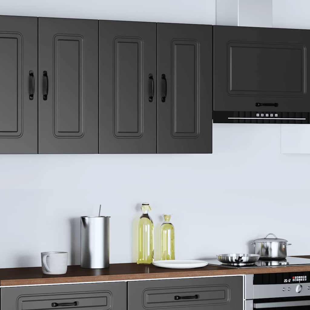 vidaXL Küchen-Hängeschrank Kalmar Schwarz Holzwerkstoff