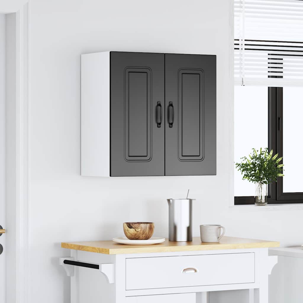 vidaXL Küchen-Hängeschrank Kalmar Schwarz Holzwerkstoff