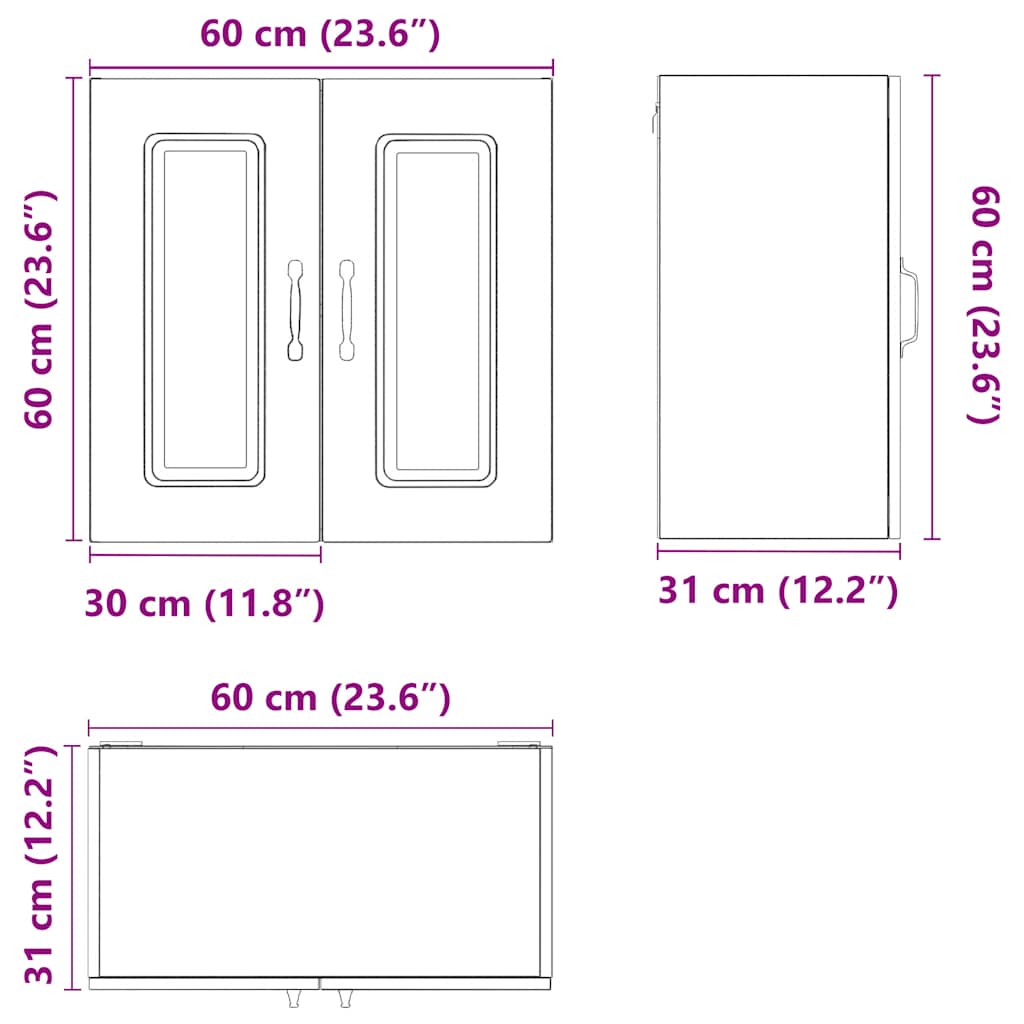 vidaXL Meuble haut de cuisine Kalmar chêne fumé Bois d'ingénierie