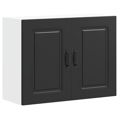 vidaXL Meuble haut de cuisine Kalmar Noir Bois d'ingénierie