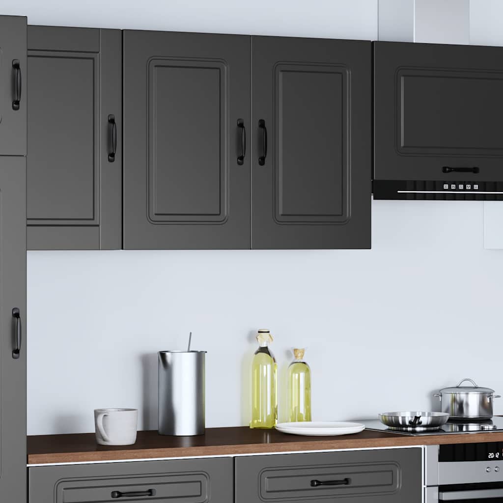 vidaXL Meuble haut de cuisine Kalmar Noir Bois d'ingénierie
