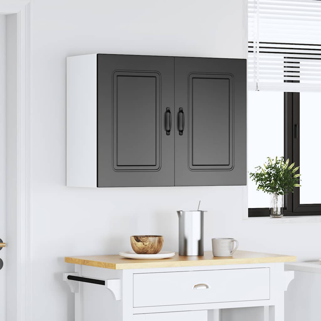 vidaXL Meuble haut de cuisine Kalmar Noir Bois d'ingénierie