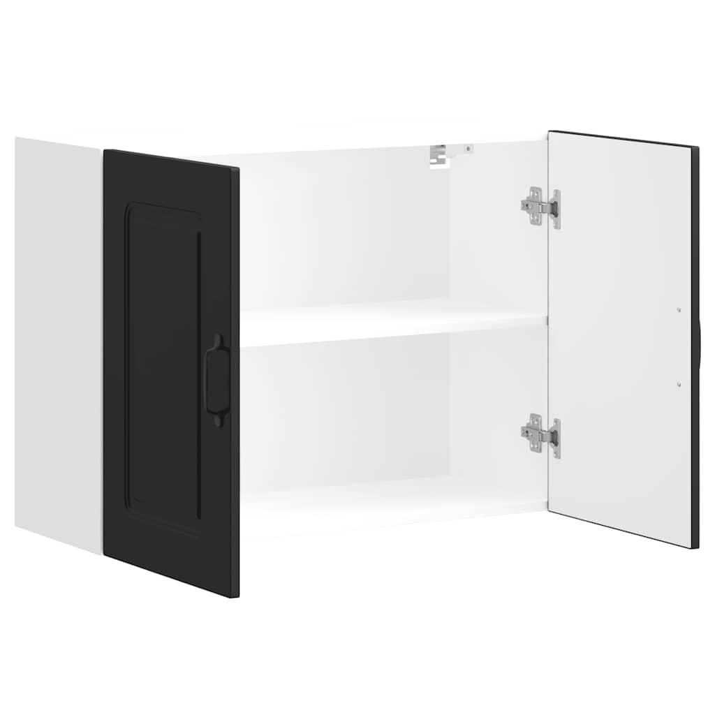 vidaXL Meuble haut de cuisine Kalmar Noir Bois d'ingénierie