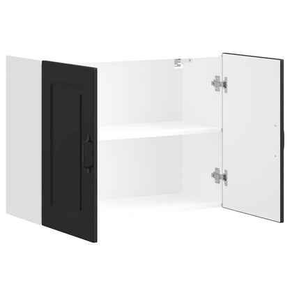 vidaXL Meuble haut de cuisine Kalmar Noir Bois d'ingénierie