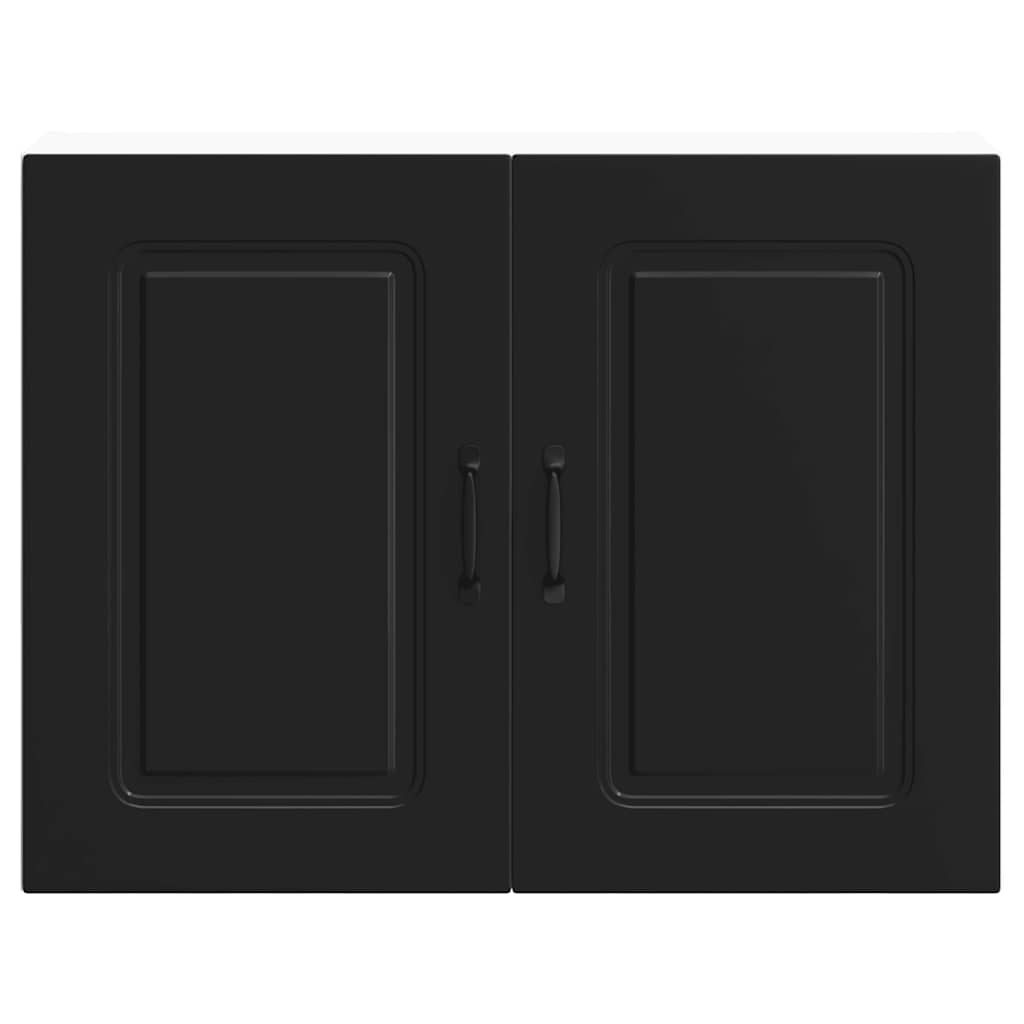 vidaXL Meuble haut de cuisine Kalmar Noir Bois d'ingénierie
