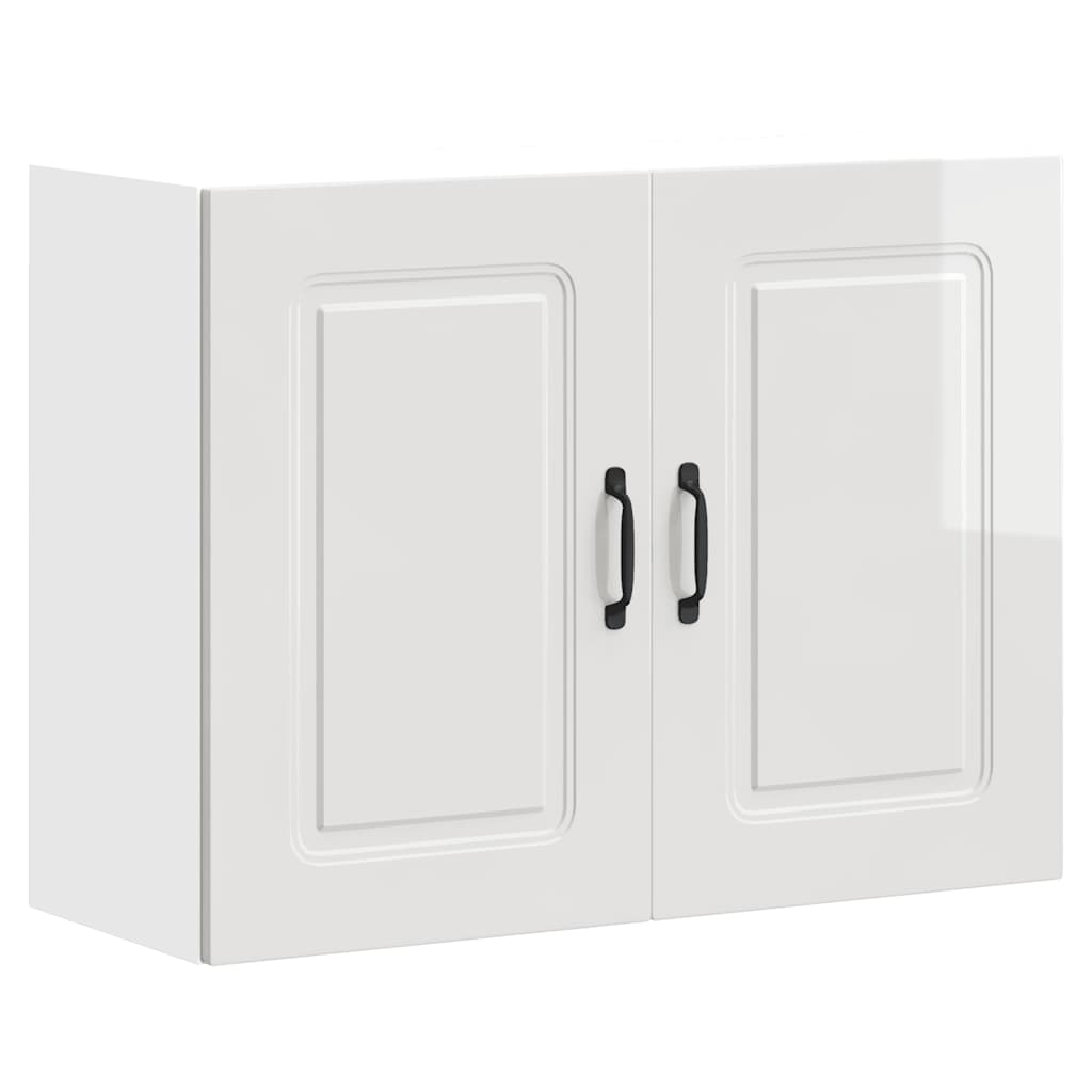 vidaXL Meuble haut de cuisine Kalmar Blanc brillant Bois d'ingénierie