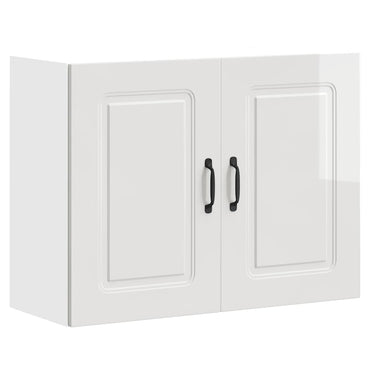 vidaXL Meuble haut de cuisine Kalmar Blanc brillant Bois d'ingénierie